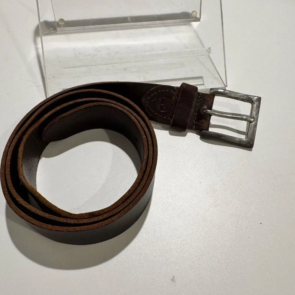 Timerland Brown Leather Mens Belt Sz 40 Distressed